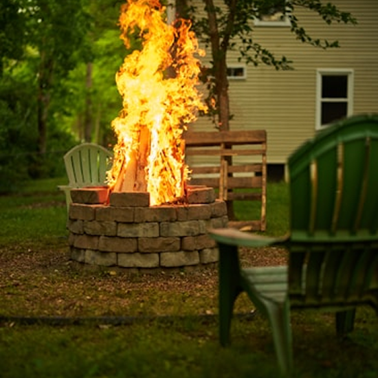 Stone firepit adds home value in Florida